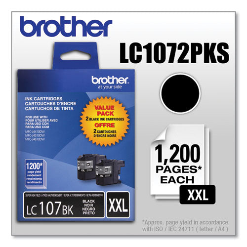 Brother Lc1072pks Innobella Super High-yield Ink 1200 Page-yield Black 2/pack