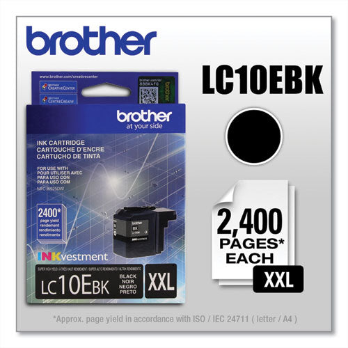 Brother Lc10ebk Inkvestment Super High-yield Ink 2400 Page-yield Black