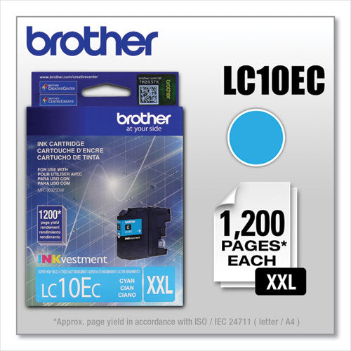 Brother Lc10ec Inkvestment Super High-yield Ink 1200 Page-yield Cyan