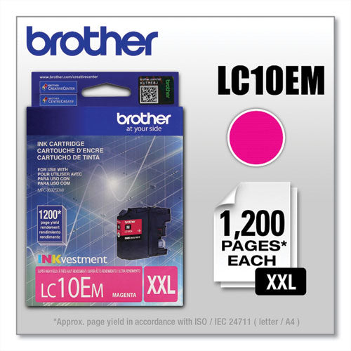 Brother Lc10em Inkvestment Super High-yield Ink 1200 Page-yield Magenta