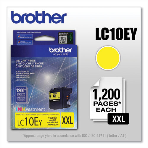 Brother Lc10ey Inkvestment Super High-yield Ink 1200 Page-yield Yellow