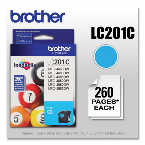 Brother Lc201c Innobella Ink 260 Page-yield Cyan