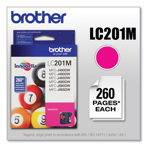 Brother Lc201m Innobella Ink 260 Page-yield Magenta