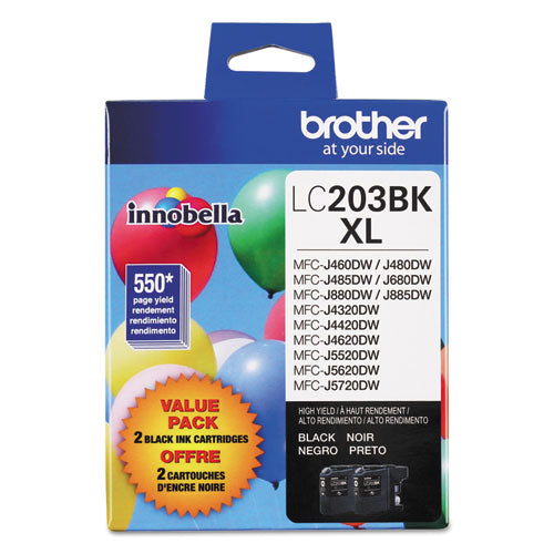 Brother Lc2032pks Innobella High-yield Ink 550 Page-yield Black 2/pack