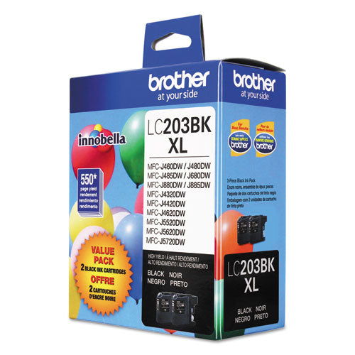 Brother Lc2032pks Innobella High-yield Ink 550 Page-yield Black 2/pack