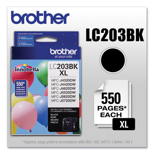 Brother Lc203bk Innobella High-yield Ink 550 Page-yield Black