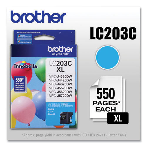 Brother Lc203c Innobella High-yield Ink 550 Page-yield Cyan