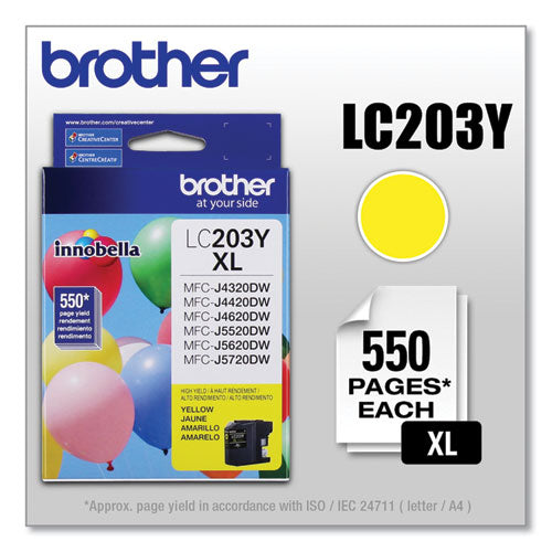 Brother Lc203y Innobella High-yield Ink 550 Page-yield Yellow