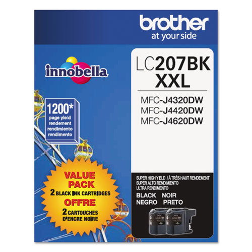 Brother Lc2072pks Innobella Super High-yield Ink 1200 Page-yield Black 2/pack