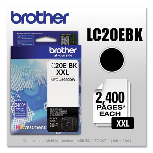 Brother Lc20ebk Inkvestment Super High-yield Ink 2400 Page-yield Black