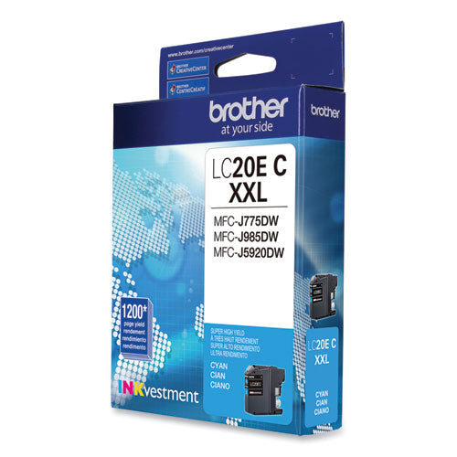 Brother Lc20ec Inkvestment Super High-yield Ink 1200 Page-yield Cyan