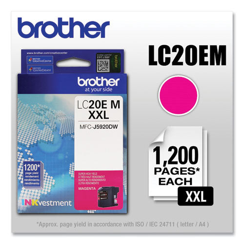 Brother Lc20em Inkvestment Super High-yield Ink 1200 Page-yield Magenta