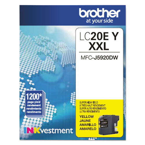 Brother Lc20ey Inkvestment Super High-yield Ink 1200 Page-yield Yellow