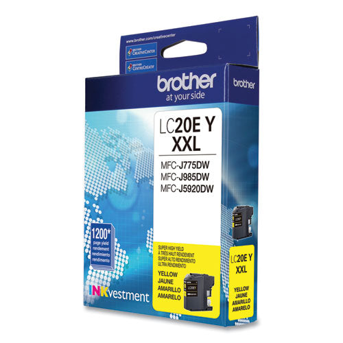 Brother Lc20ey Inkvestment Super High-yield Ink 1200 Page-yield Yellow