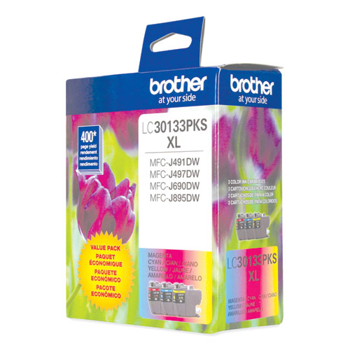 Brother Lc30133pks High-yield Ink 400 Page-yield Cyan/magenta/yellow