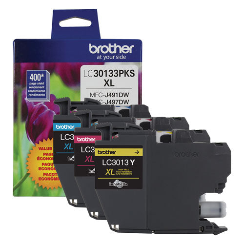 Brother Lc30133pks High-yield Ink 400 Page-yield Cyan/magenta/yellow