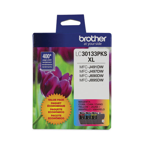 Brother Lc30133pks High-yield Ink 400 Page-yield Cyan/magenta/yellow