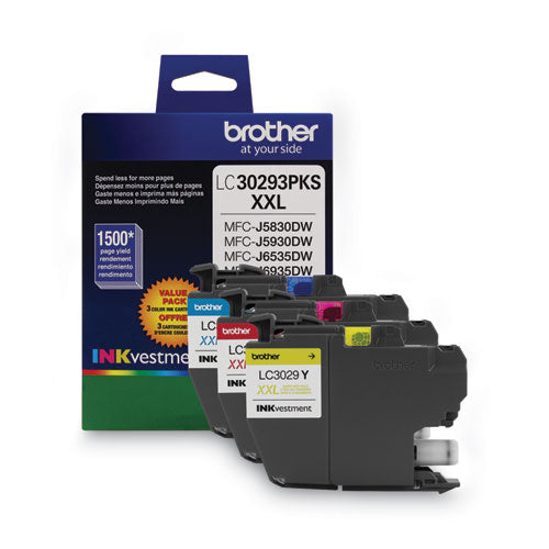 Brother Lc30293pk Inkvestment Super High-yield Ink 1500 Page-yield Cyan/magenta/yellow