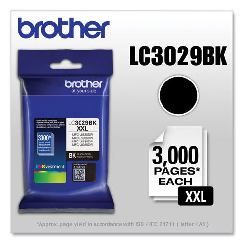 Brother Lc3029bk Inkvestment Super High-yield Ink 3000 Page-yield Black