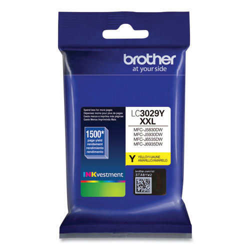 Brother Lc3029y Inkvestment Super High-yield Ink 1500 Page-yield Yellow