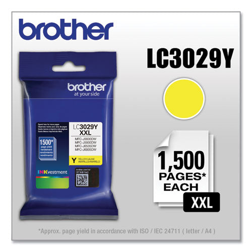 Brother Lc3029y Inkvestment Super High-yield Ink 1500 Page-yield Yellow