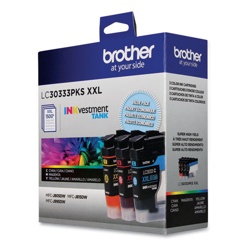 Brother Lc30333pks Inkvestment Super High-yield Ink 1500 Page-yield Cyan/magenta/yellow