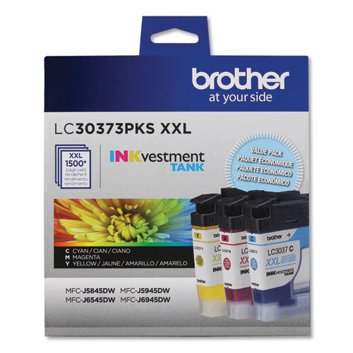 Brother Lc30373pks Inkvestment Super High-yield Ink 1500 Page-yield Cyan/magenta/yellow