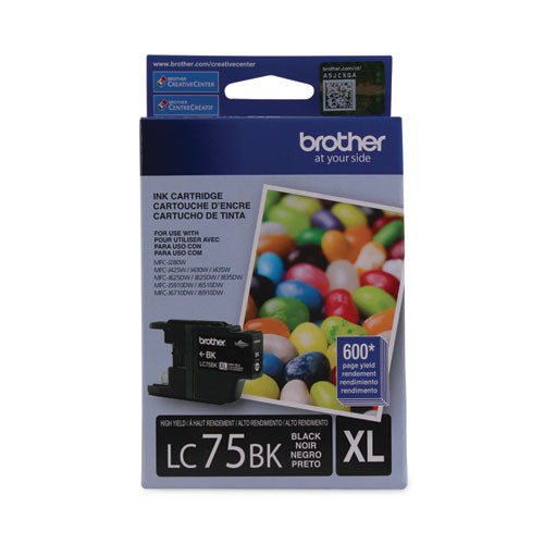 Brother Lc75bk Innobella High-yield Ink 600 Page-yield Black