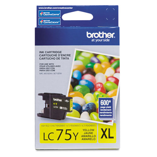 Brother Lc75y Innobella High-yield Ink 600 Page-yield Yellow MPN# LC75Y ...