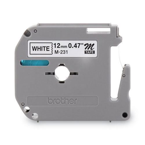 Brother P-Touch M Series Tape Cartridges For P-touch Labelers 0.47"x26.2 Ft Black On White 2/pack