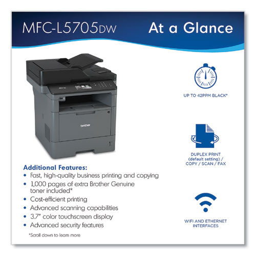 Brother Mfc-l5705dw Wireless All-in-one Laser Printer Copy/fax/print/scan