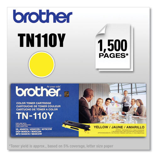 Brother Tn110y Toner 1500 Page-yield Yellow