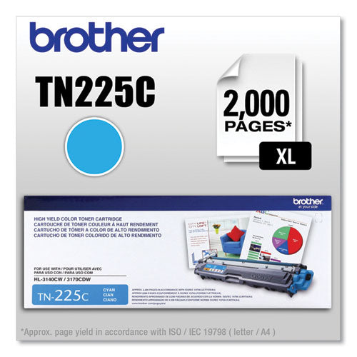 Brother Tn225c High-yield Toner 2200 Page-yield Cyan