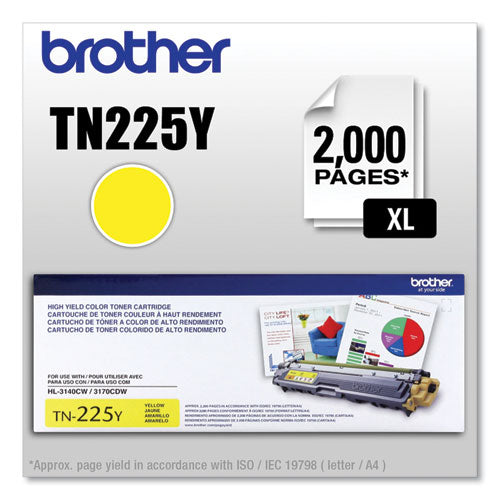 Brother Tn225y High-yield Toner 2200 Page-yield Yellow