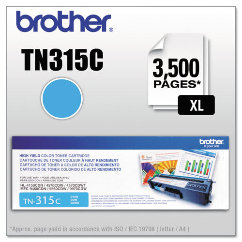 Brother Tn315c High-yield Toner 3500 Page-yield Cyan