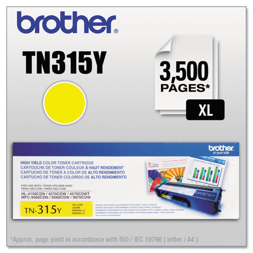 Brother Tn315y High-yield Toner 3500 Page-yield Yellow