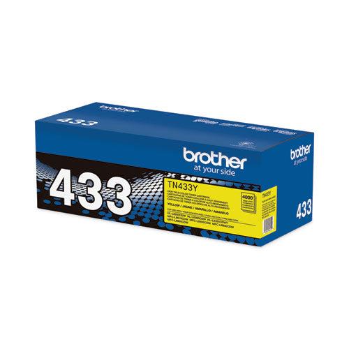 Brother Tn433y High-yield Toner 4000 Page-yield Yellow