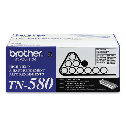 Brother Tn580 High-yield Toner 7000 Page-yield Black