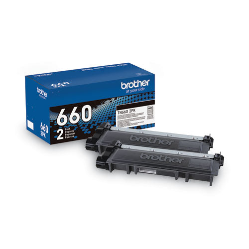 Brother Tn6602pk High-yield Toner 2600 Page-yield Black 2/pack