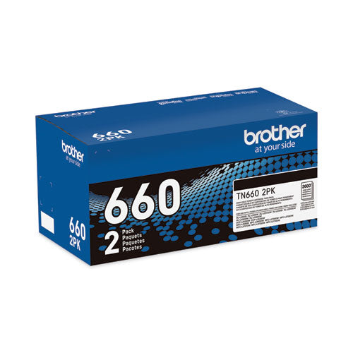 Brother Tn6602pk High-yield Toner 2600 Page-yield Black 2/pack