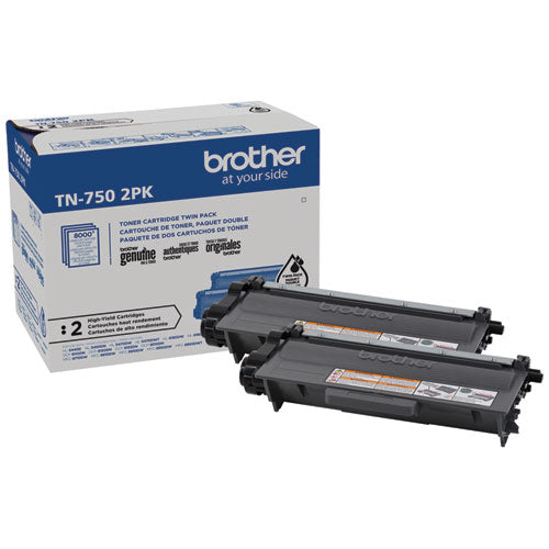 Brother Tn7502pk High-yield Toner 8000 Page-yield Black 2/pack