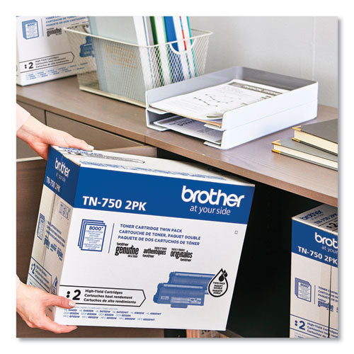 Brother Tn7502pk High-yield Toner 8000 Page-yield Black 2/pack