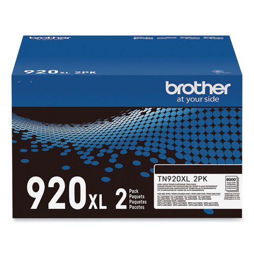 Brother Tn920xl2pk High-yield Toner 12000 Page-yield Black 2/pack