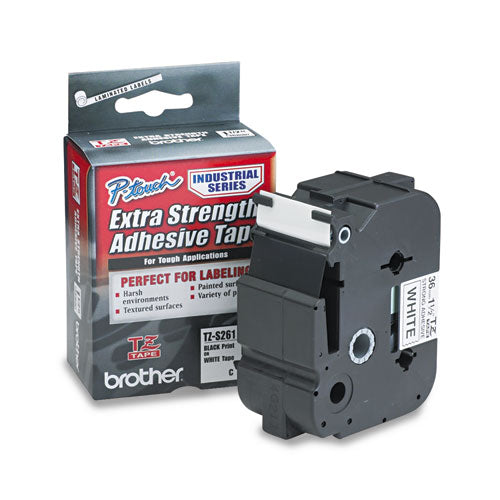 Brother P-Touch Tz Extra-strength Adhesive Laminated Labeling Tape 1.4"x26.2 Ft Black On White