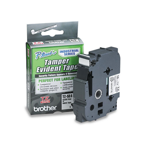 Brother P-Touch Tz Security Tape Cartridge For P-touch Labelers 0.7"x26.2 Ft Black On White