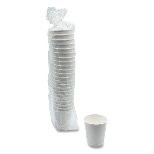 Boardwalk Paper Hot Cups Double-walled 10 Oz White 25/pack