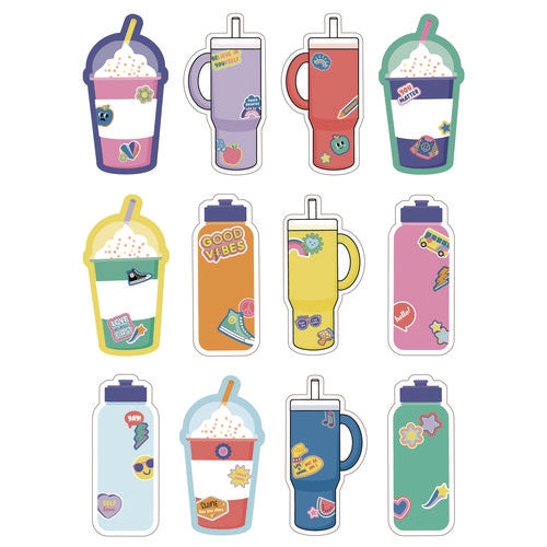 Carson-Dellosa Education Assorted Colorful Cut-outs We Stick Together Cups And Water Bottles 36 Pieces