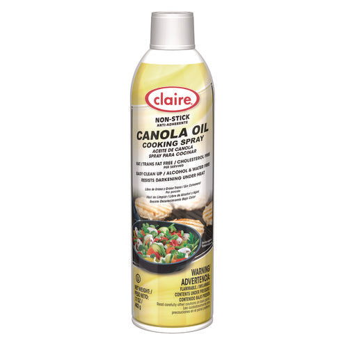 Claire Canola Oil Cooking Spray 17 Oz Aerosol Spray Can 6/Case