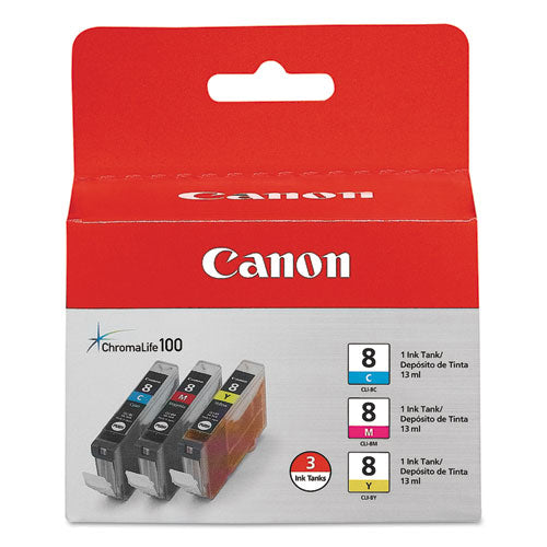 Canon 0621b016 (cli-8) Chromalife100+ Ink 840 Page-yield Cyan/magenta/yellow