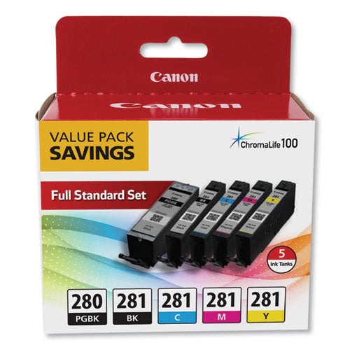 Canon 2075c006 (pgi-280; Cli-281) Ink Black Xl/black/cyan/magenta/yellow